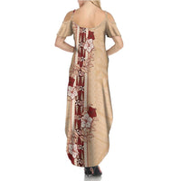 Tonga Language Week Summer Maxi Dress Hibiscus Tongan Ngatu Pattern LT05 - Polynesian Pride
