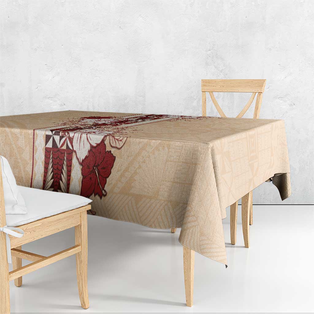 Tonga Language Week Tablecloth Hibiscus Tongan Ngatu Pattern LT05 - Polynesian Pride