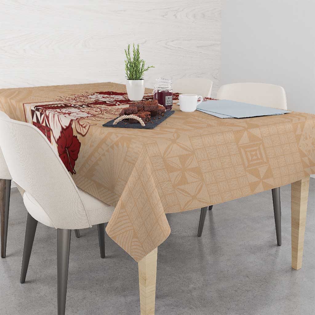Tonga Language Week Tablecloth Hibiscus Tongan Ngatu Pattern LT05 - Polynesian Pride