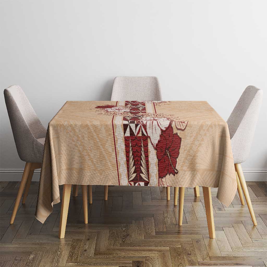 Tonga Language Week Tablecloth Hibiscus Tongan Ngatu Pattern LT05 - Polynesian Pride
