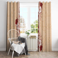 Tonga Language Week Window Curtain Hibiscus Tongan Ngatu Pattern LT05 - Polynesian Pride