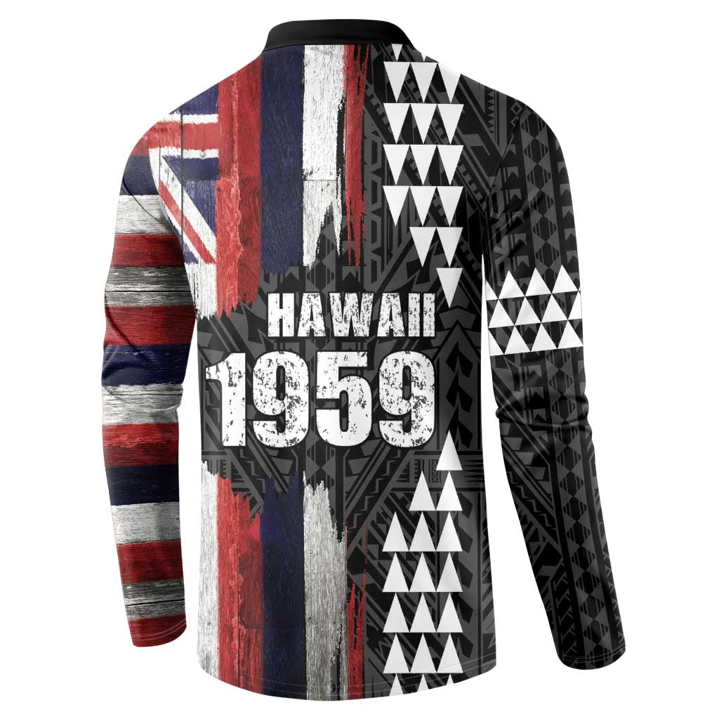 Hawaii 1959 Statehood Day Button Sweatshirt Classic Style LT05 - Polynesian Pride