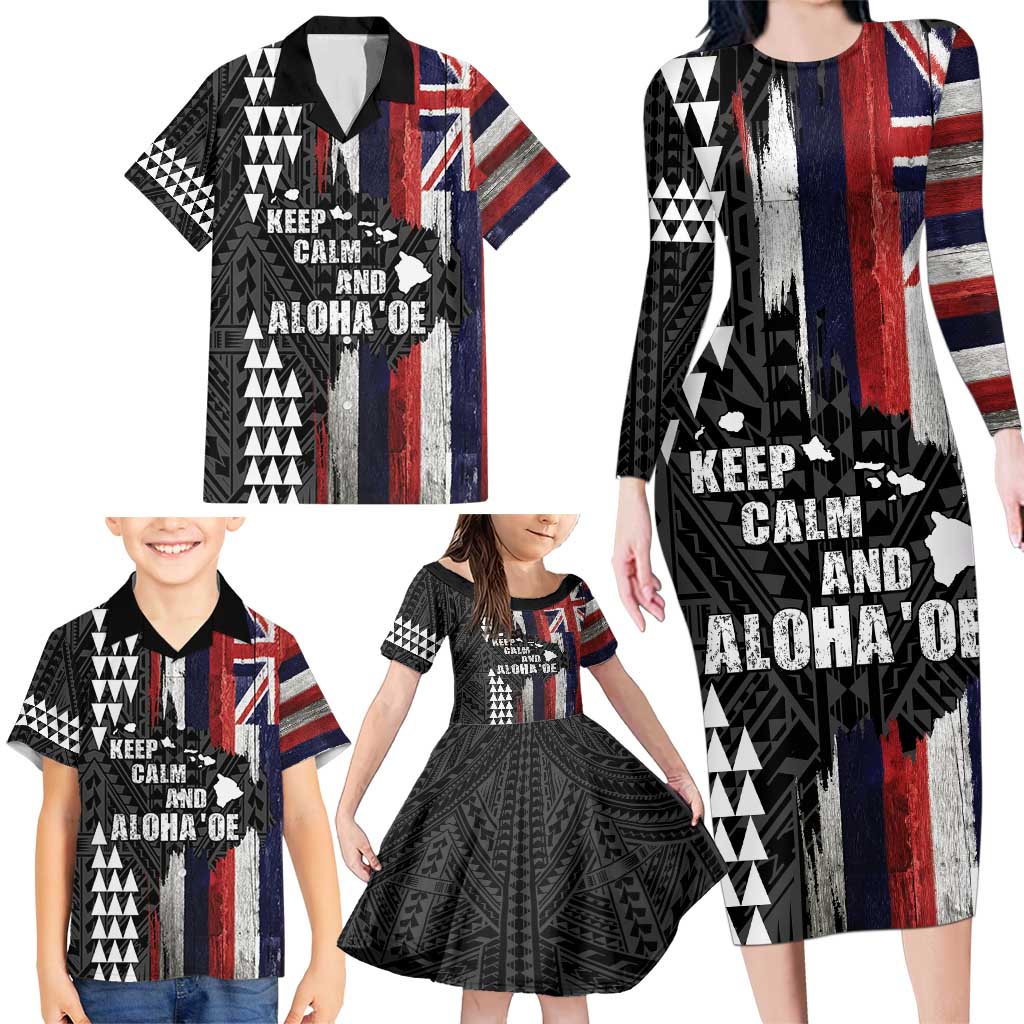 Hawaii 1959 Statehood Day Family Matching Long Sleeve Bodycon Dress and Hawaiian Shirt Classic Style