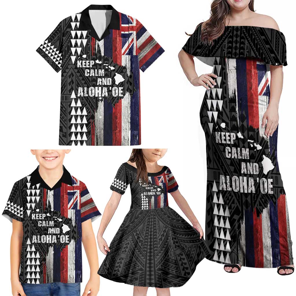 Hawaii 1959 Statehood Day Family Matching Off Shoulder Maxi Dress and Hawaiian Shirt Classic Style