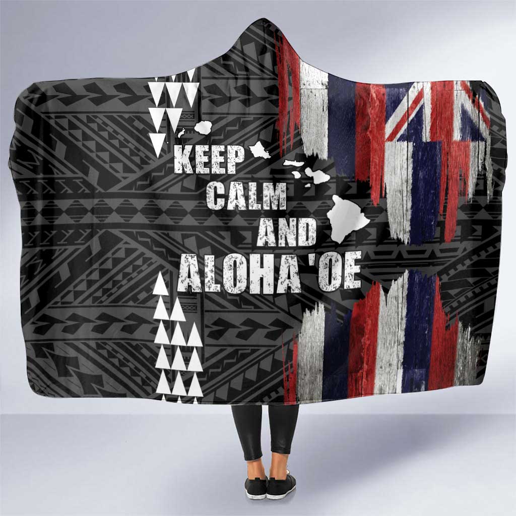 Hawaii 1959 Statehood Day Hooded Blanket Classic Style LT05 One Size Black - Polynesian Pride
