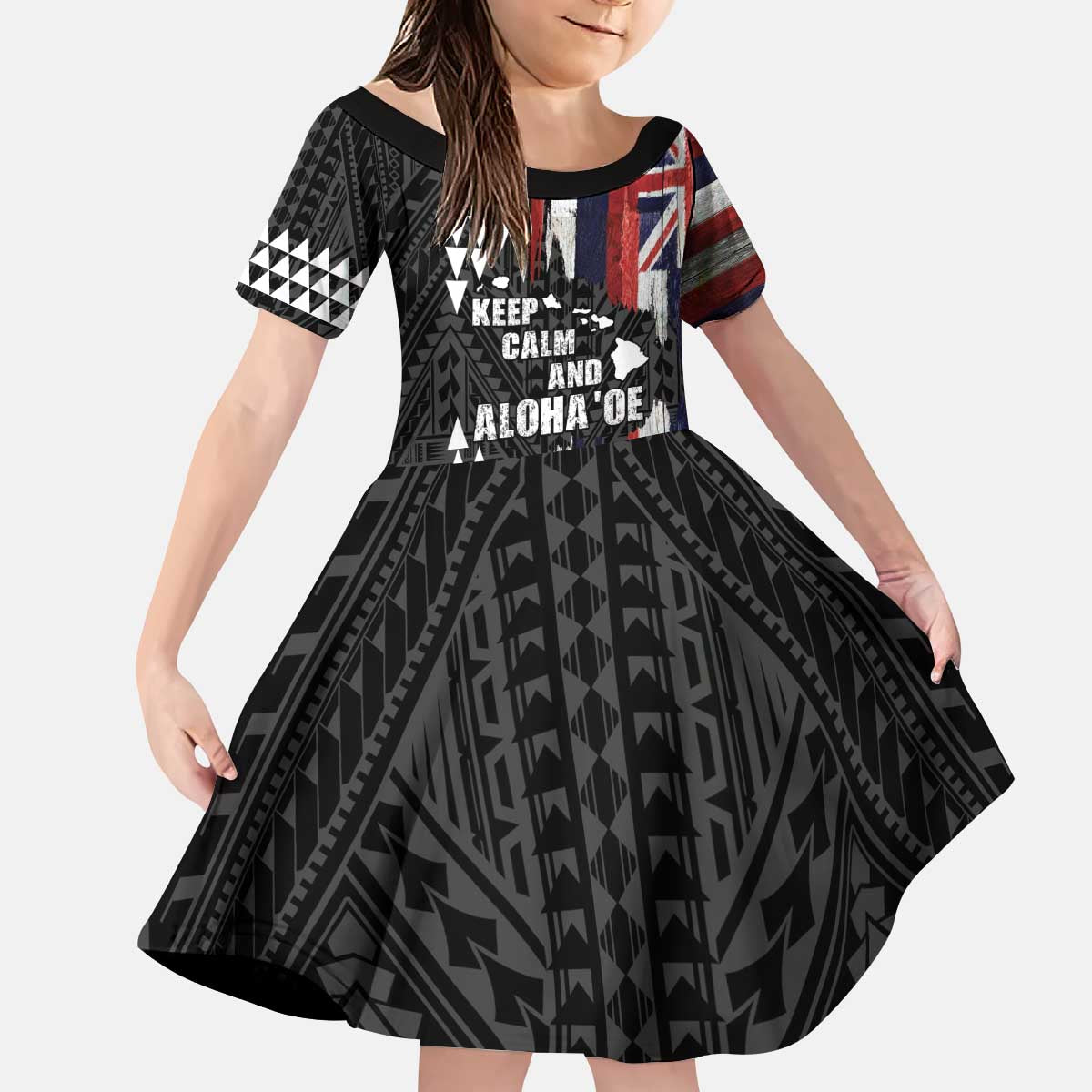Hawaii 1959 Statehood Day Kid Short Sleeve Dress Classic Style
