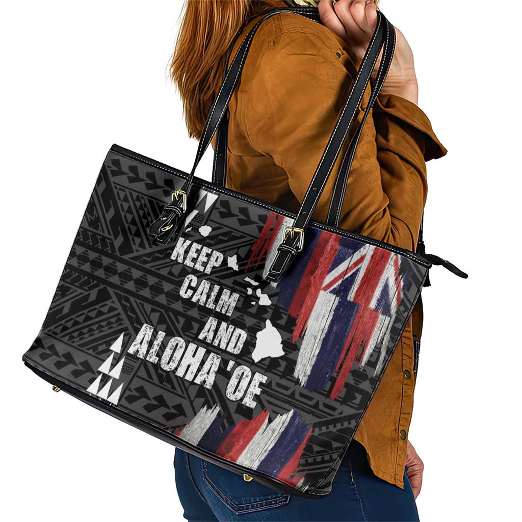 Hawaii 1959 Statehood Day Leather Tote Bag Classic Style LT05 - Polynesian Pride