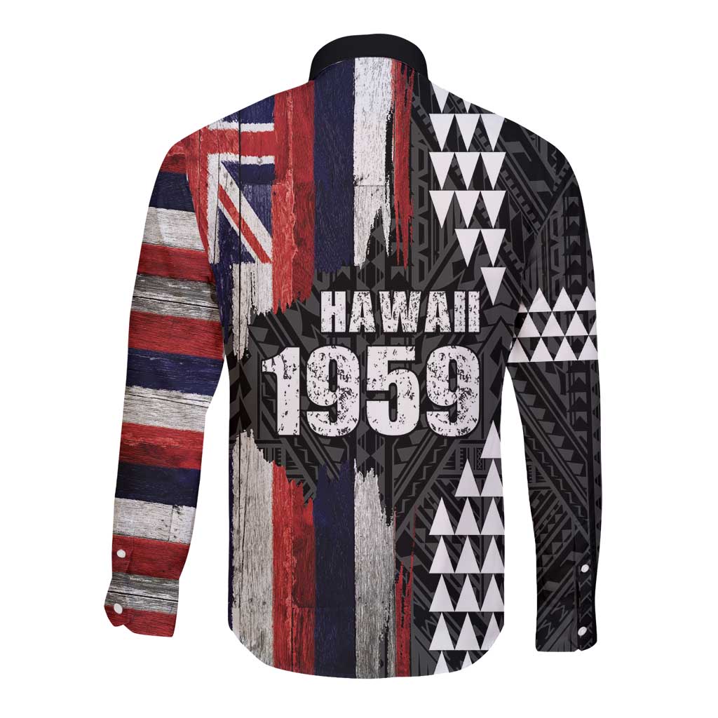 Hawaii 1959 Statehood Day Long Sleeve Button Shirt Classic Style