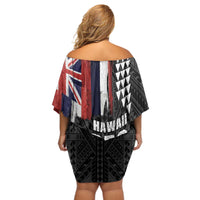 Hawaii 1959 Statehood Day Off Shoulder Short Dress Classic Style LT05 - Polynesian Pride