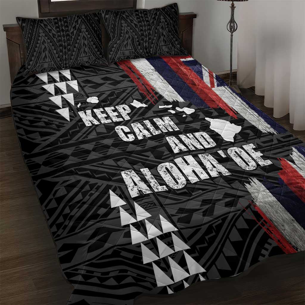 Hawaii 1959 Statehood Day Quilt Bed Set Classic Style LT05 Black - Polynesian Pride