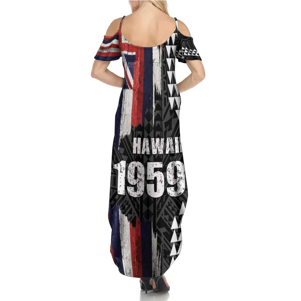 Hawaii 1959 Statehood Day Summer Maxi Dress Classic Style LT05 - Polynesian Pride