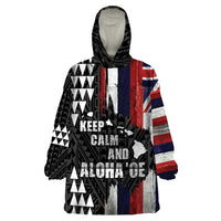 Hawaii 1959 Statehood Day Wearable Blanket Hoodie Classic Style LT05 One Size Black - Polynesian Pride
