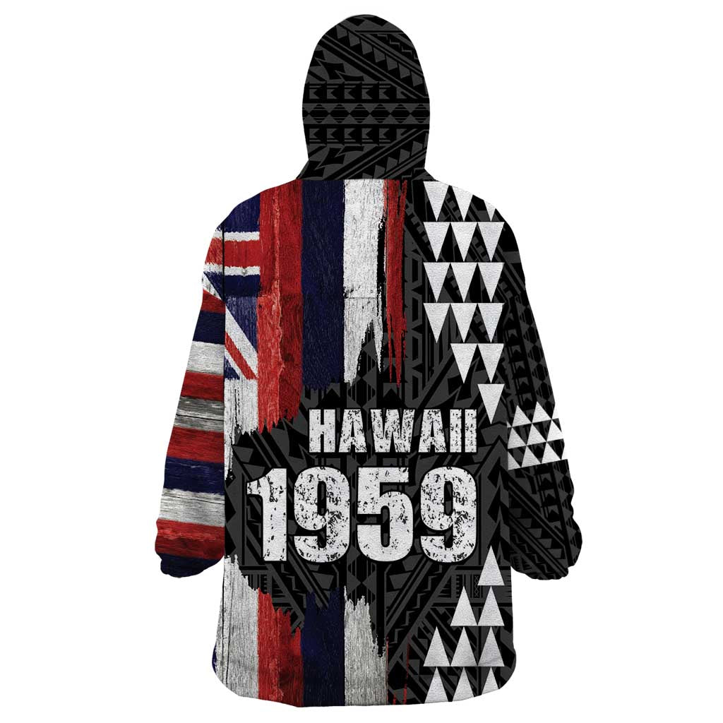 Hawaii 1959 Statehood Day Wearable Blanket Hoodie Classic Style LT05 - Polynesian Pride