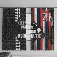 Hawaii 1959 Statehood Day Window Curtain Classic Style LT05 With Hooks Black - Polynesian Pride