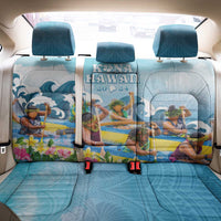 Hawaii Outrigger Canoe Race Back Car Seat Cover Polynesian Style Watercolor Style