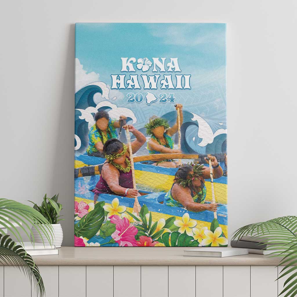 Hawaii Outrigger Canoe Race Canvas Wall Art Polynesian Style Watercolor Style LT05 - Polynesian Pride