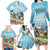 Hawaii Outrigger Canoe Race Family Matching Long Sleeve Bodycon Dress and Hawaiian Shirt Polynesian Style Watercolor Style