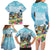 Hawaii Outrigger Canoe Race Family Matching Long Sleeve Bodycon Dress and Hawaiian Shirt Polynesian Style Watercolor Style