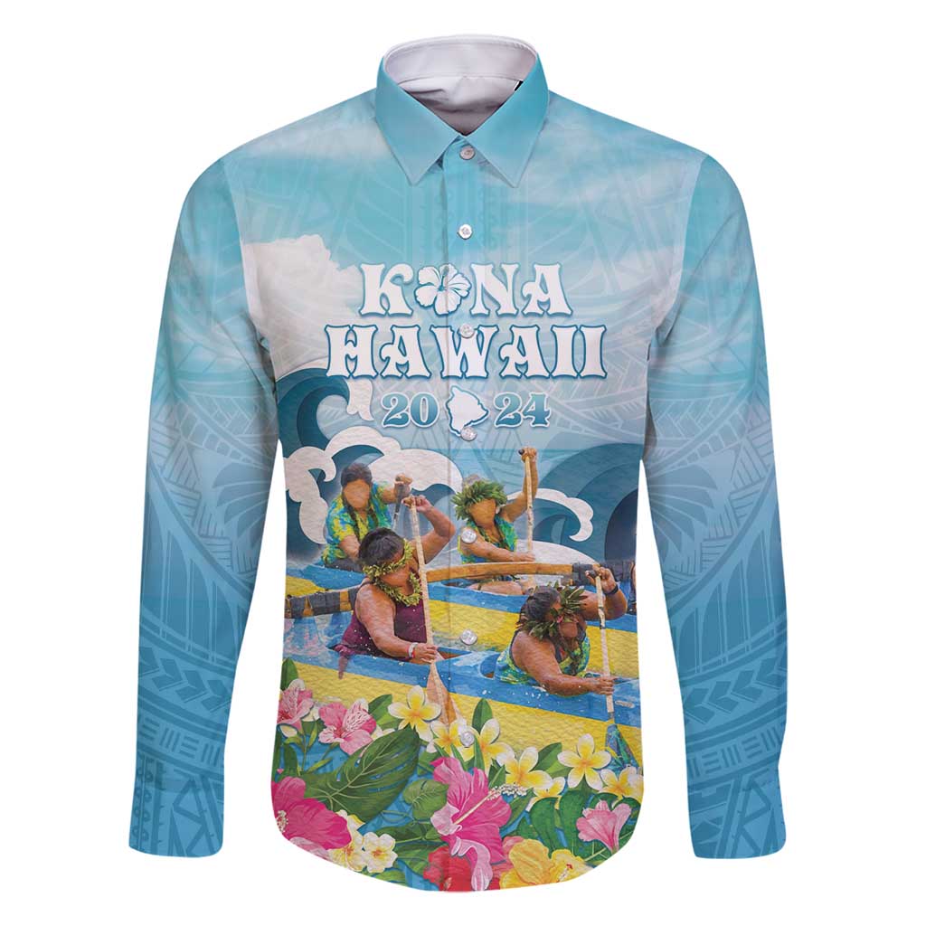 Hawaii Outrigger Canoe Race Family Matching Mermaid Dress and Hawaiian Shirt Polynesian Style Watercolor Style