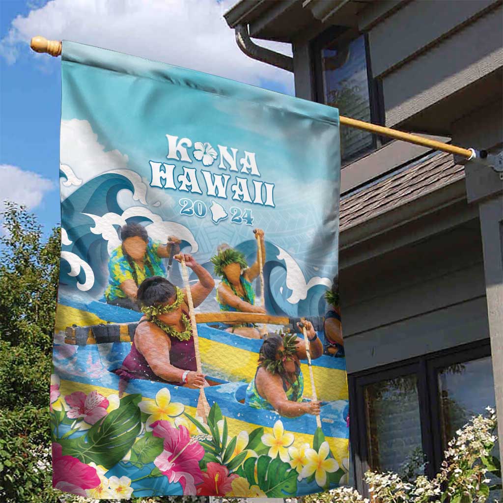 Hawaii Outrigger Canoe Race Garden Flag Polynesian Style Watercolor Style LT05 - Polynesian Pride