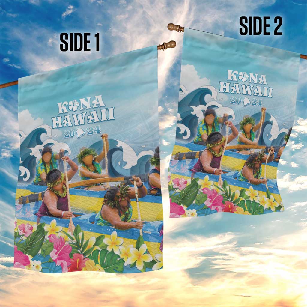 Hawaii Outrigger Canoe Race Garden Flag Polynesian Style Watercolor Style LT05 - Polynesian Pride