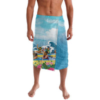 Hawaii Outrigger Canoe Race Lavalava Polynesian Style Watercolor Style LT05 Blue - Polynesian Pride