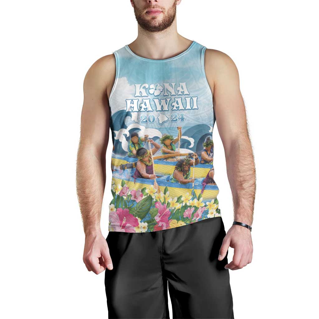 Hawaii Outrigger Canoe Race Men Tank Top Polynesian Style Watercolor Style LT05 - Polynesian Pride