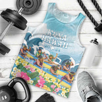 Hawaii Outrigger Canoe Race Men Tank Top Polynesian Style Watercolor Style LT05 - Polynesian Pride
