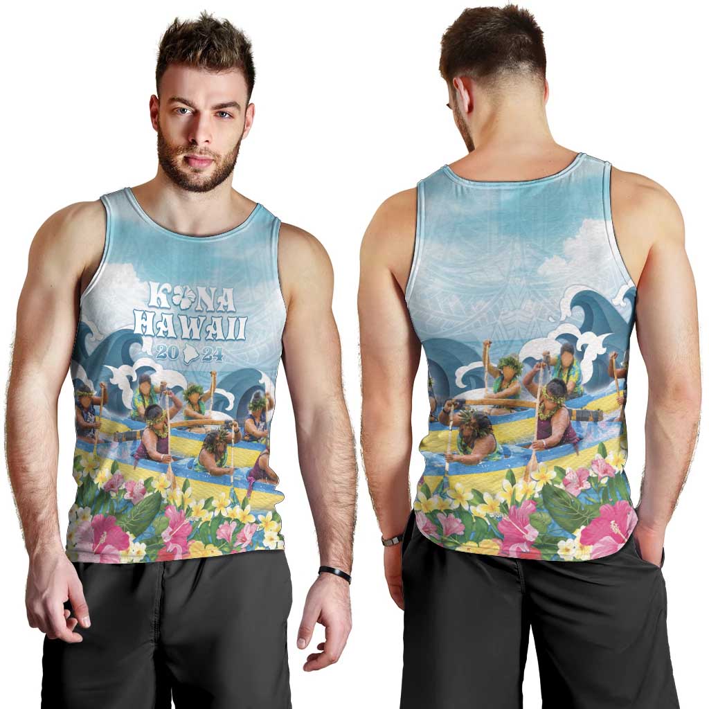 Hawaii Outrigger Canoe Race Men Tank Top Polynesian Style Watercolor Style LT05 - Polynesian Pride