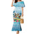 Hawaii Outrigger Canoe Race Mermaid Dress Polynesian Style Watercolor Style