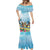 Hawaii Outrigger Canoe Race Mermaid Dress Polynesian Style Watercolor Style