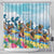 Hawaii Outrigger Canoe Race Shower Curtain Polynesian Style Watercolor Style