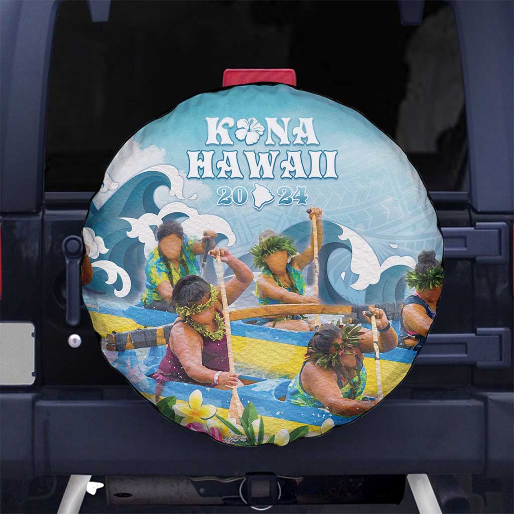Hawaii Outrigger Canoe Race Spare Tire Cover Polynesian Style Watercolor Style LT05 - Polynesian Pride