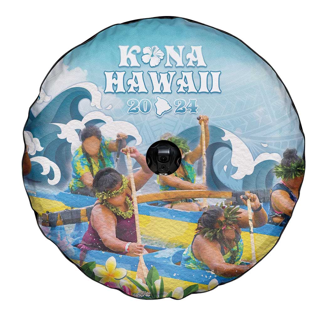 Hawaii Outrigger Canoe Race Spare Tire Cover Polynesian Style Watercolor Style LT05 - Polynesian Pride