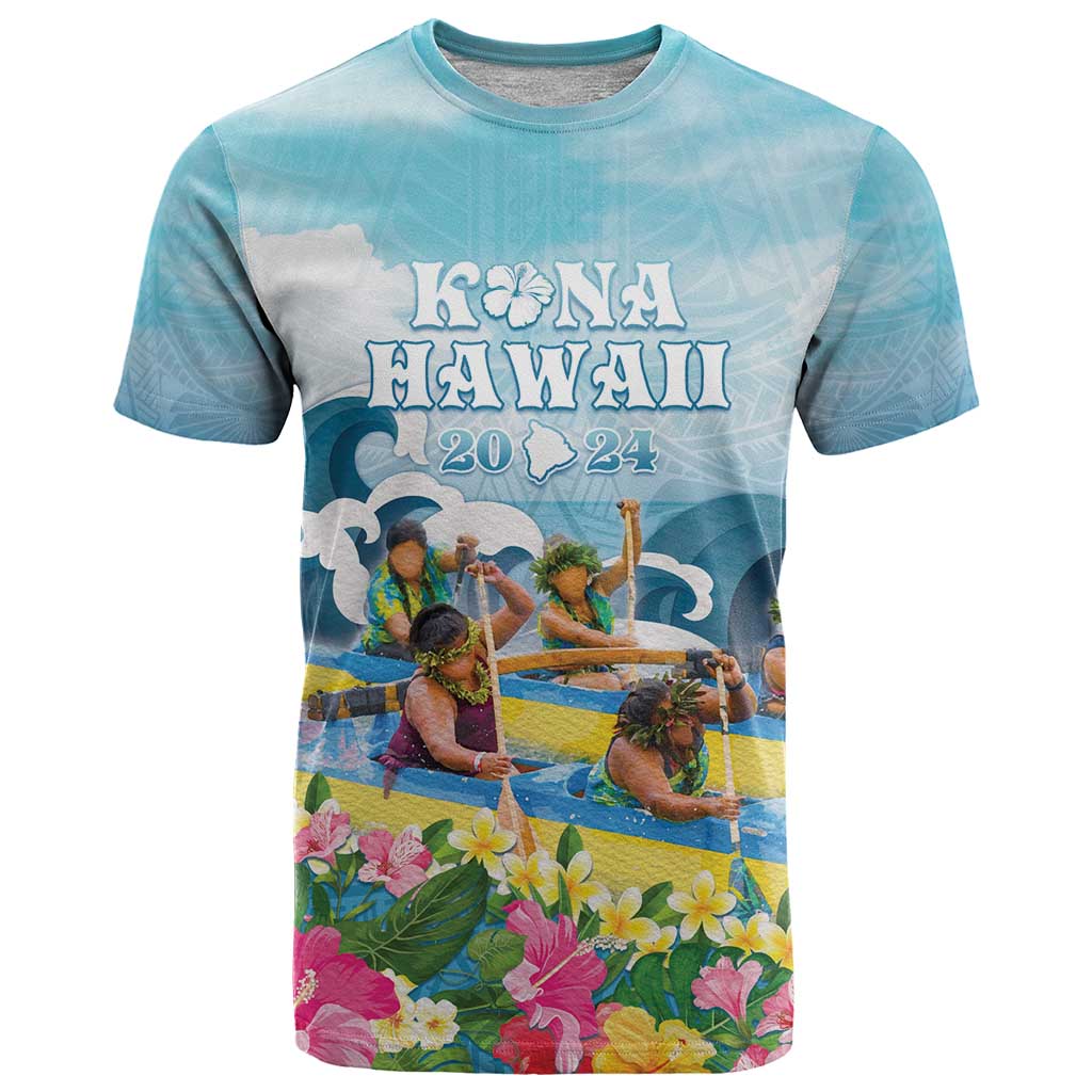 Hawaii Outrigger Canoe Race T Shirt Polynesian Style Watercolor Style