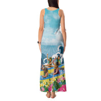 Hawaii Outrigger Canoe Race Tank Maxi Dress Polynesian Style Watercolor Style LT05 - Polynesian Pride