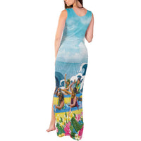 Hawaii Outrigger Canoe Race Tank Maxi Dress Polynesian Style Watercolor Style LT05 - Polynesian Pride