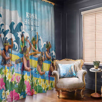 Hawaii Outrigger Canoe Race Window Curtain Polynesian Style Watercolor Style LT05 - Polynesian Pride