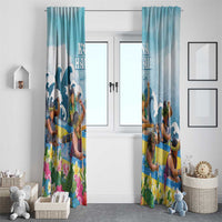 Hawaii Outrigger Canoe Race Window Curtain Polynesian Style Watercolor Style LT05 - Polynesian Pride