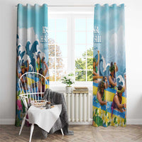 Hawaii Outrigger Canoe Race Window Curtain Polynesian Style Watercolor Style LT05 - Polynesian Pride