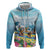 Hawaii Outrigger Canoe Race Zip Hoodie Polynesian Style Watercolor Style