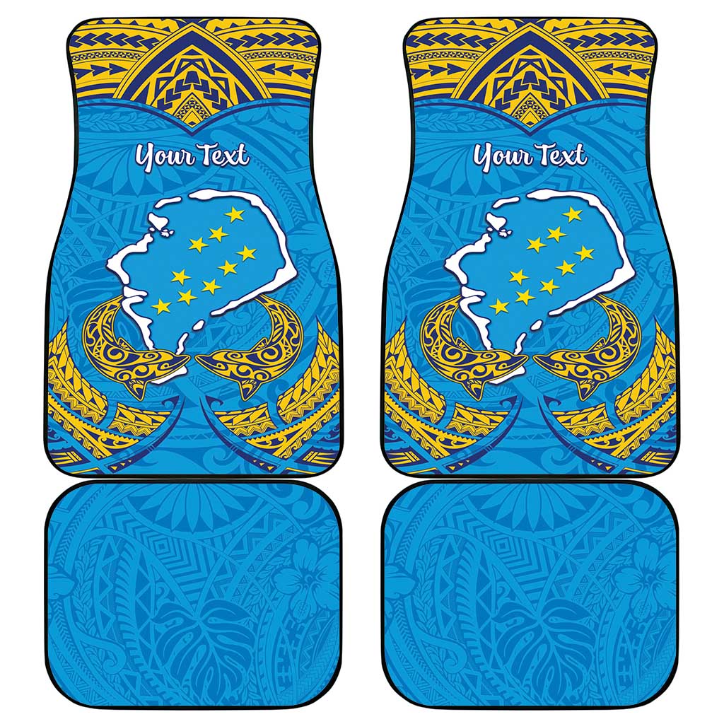 Tuvalu Independence Day Car Mats Coat Of Arms With Polynesian Dolphin Tattoo LT05 - Polynesian Pride