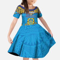Personalised Tuvalu Independence Day Family Matching Mermaid Dress and Hawaiian Shirt Coat Of Arms With Polynesian Dolphin Tattoo