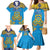 Personalised Tuvalu Independence Day Family Matching Mermaid Dress and Hawaiian Shirt Coat Of Arms With Polynesian Dolphin Tattoo