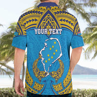Personalised Tuvalu Independence Day Hawaiian Shirt Coat Of Arms With Polynesian Dolphin Tattoo LT05 - Polynesian Pride