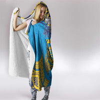 Tuvalu Independence Day Hooded Blanket Coat Of Arms With Polynesian Dolphin Tattoo LT05 - Polynesian Pride