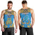 Personalised Tuvalu Independence Day Men Tank Top Coat Of Arms With Polynesian Dolphin Tattoo