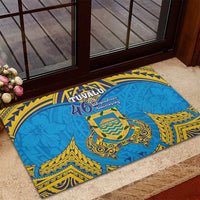 Tuvalu Independence Day Rubber Doormat Coat Of Arms With Polynesian Dolphin Tattoo LT05 - Polynesian Pride