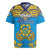 Personalised Tuvalu Independence Day Rugby Jersey Coat Of Arms With Polynesian Dolphin Tattoo