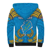 Personalised Tuvalu Independence Day Sherpa Hoodie Coat Of Arms With Polynesian Dolphin Tattoo LT05 - Polynesian Pride